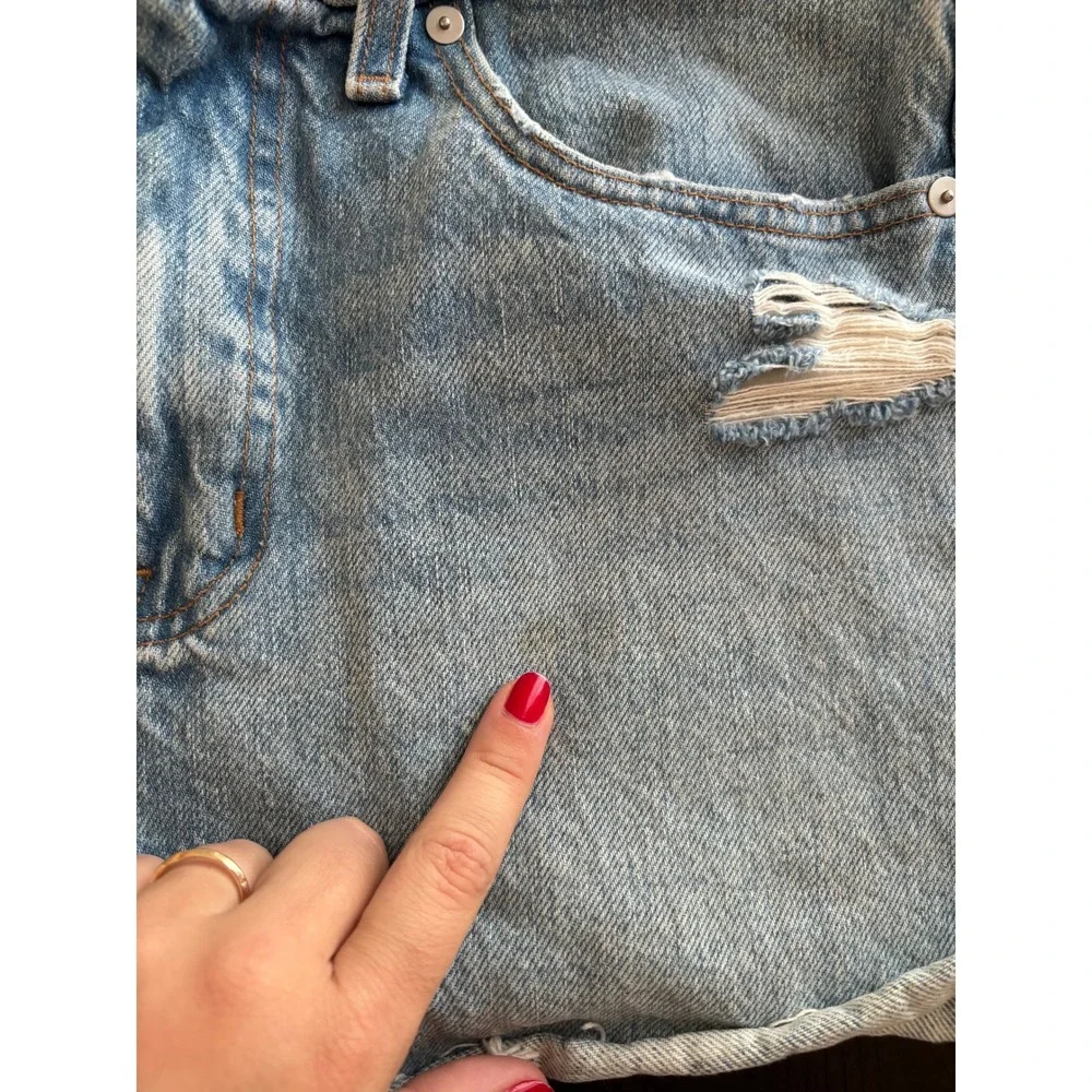 Madewell Relaxed Denim Shorts Womens 27 Raw Hem Zipper